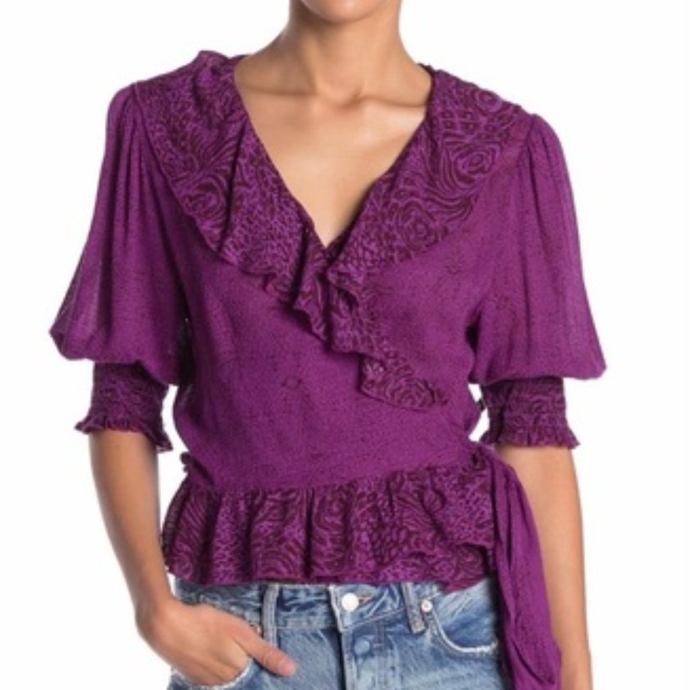 Free People Olivia Printed Wrap Top - Picture 4 of 5